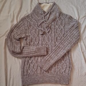 Elegant Knit Turtleneck Sweater - Taupe